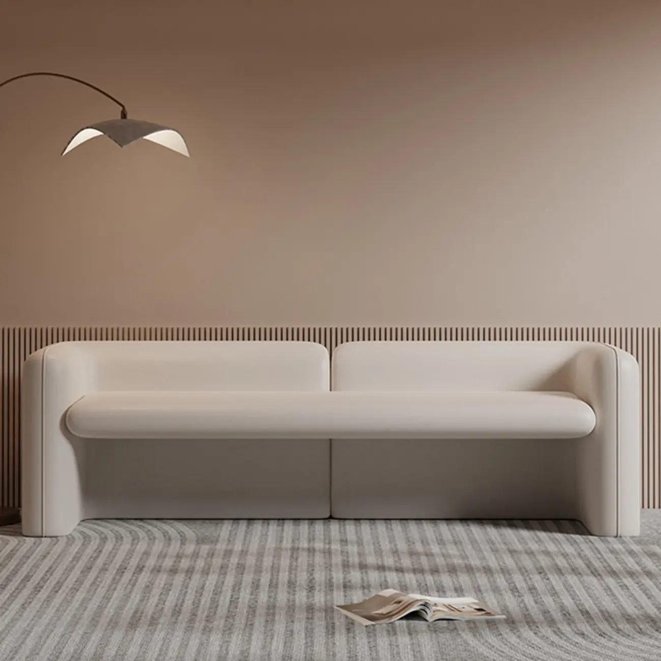 Cushioned Modern Short Genuine Leather Bedroom Bench Image - 4 | homeyfad