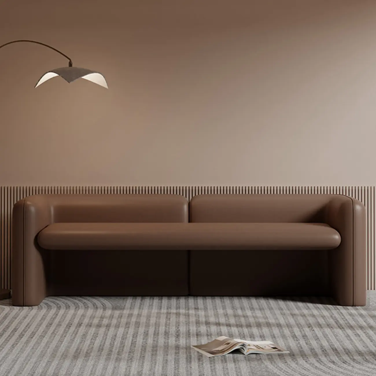 Cushioned Modern Short Genuine Leather Bedroom Bench Image - 3 | homeyfad