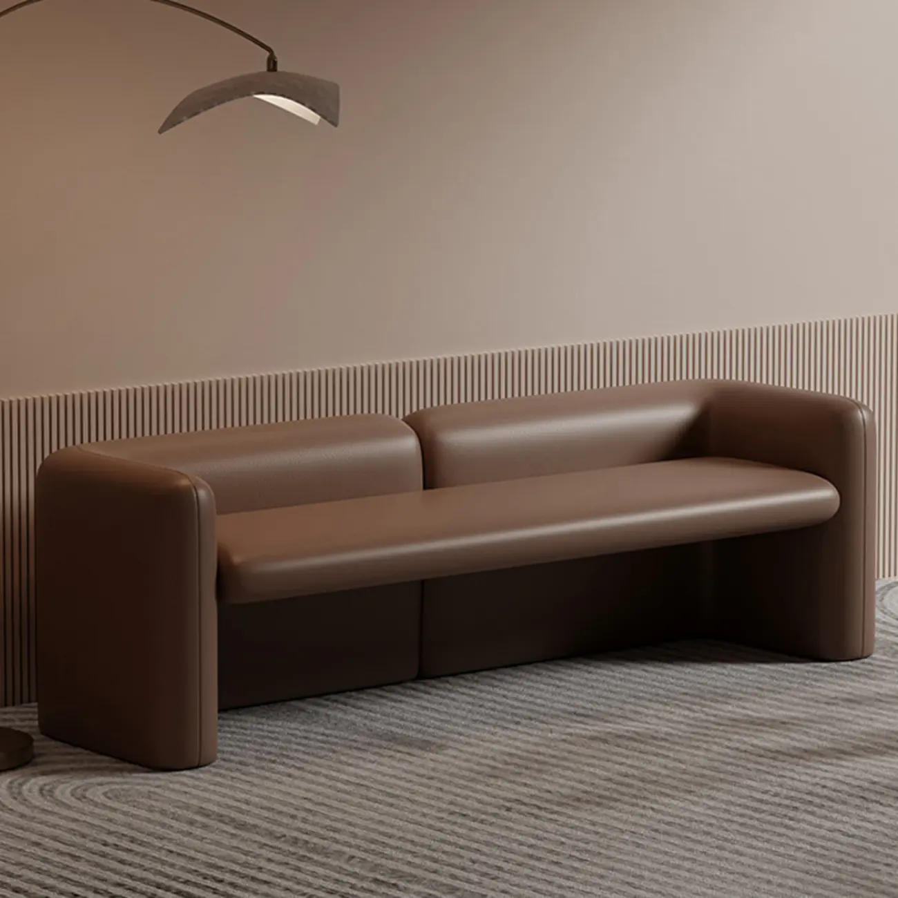 Cushioned Modern Short Genuine Leather Bedroom Bench Image - 6 | homeyfad