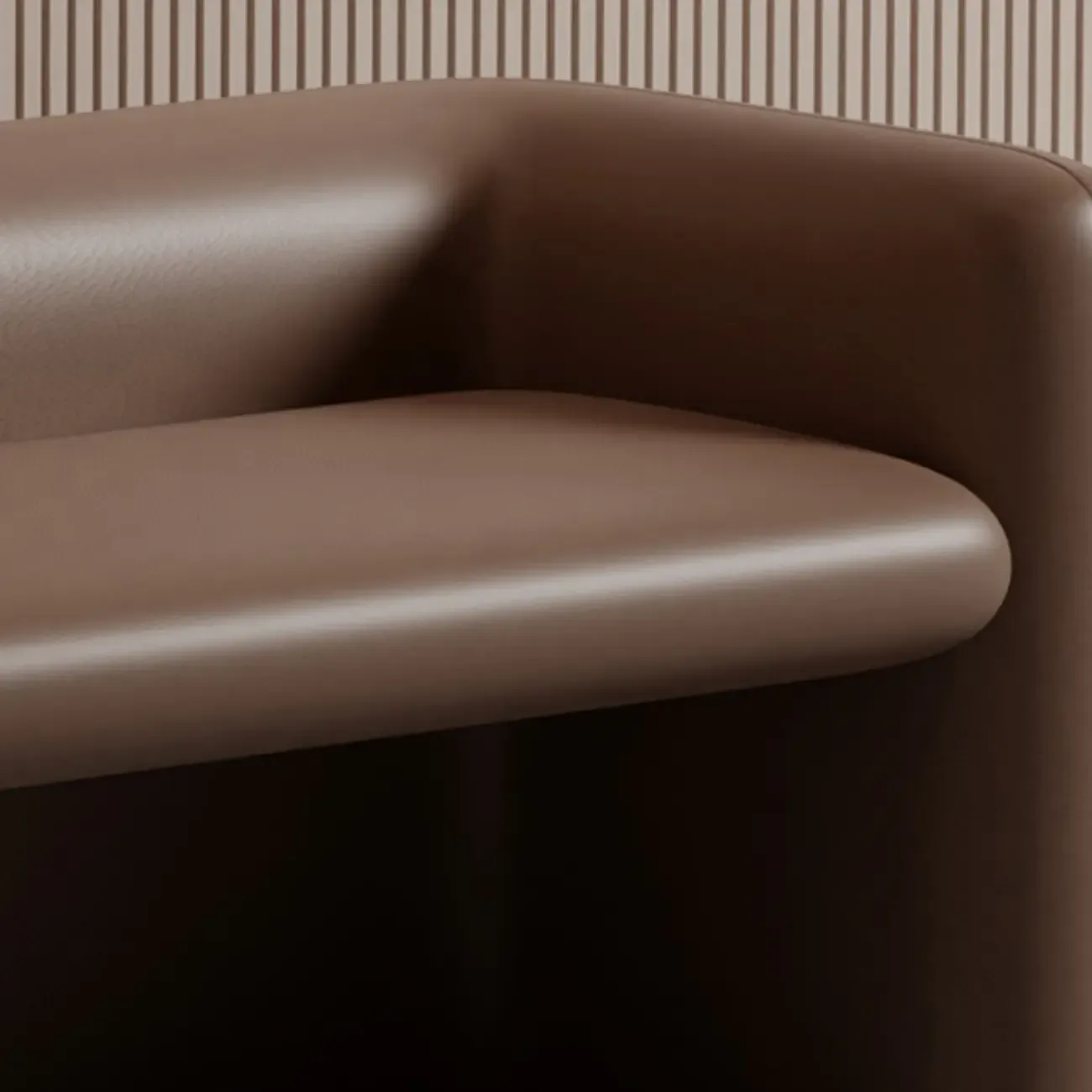 Cushioned Modern Short Genuine Leather Bedroom Bench Image - 8