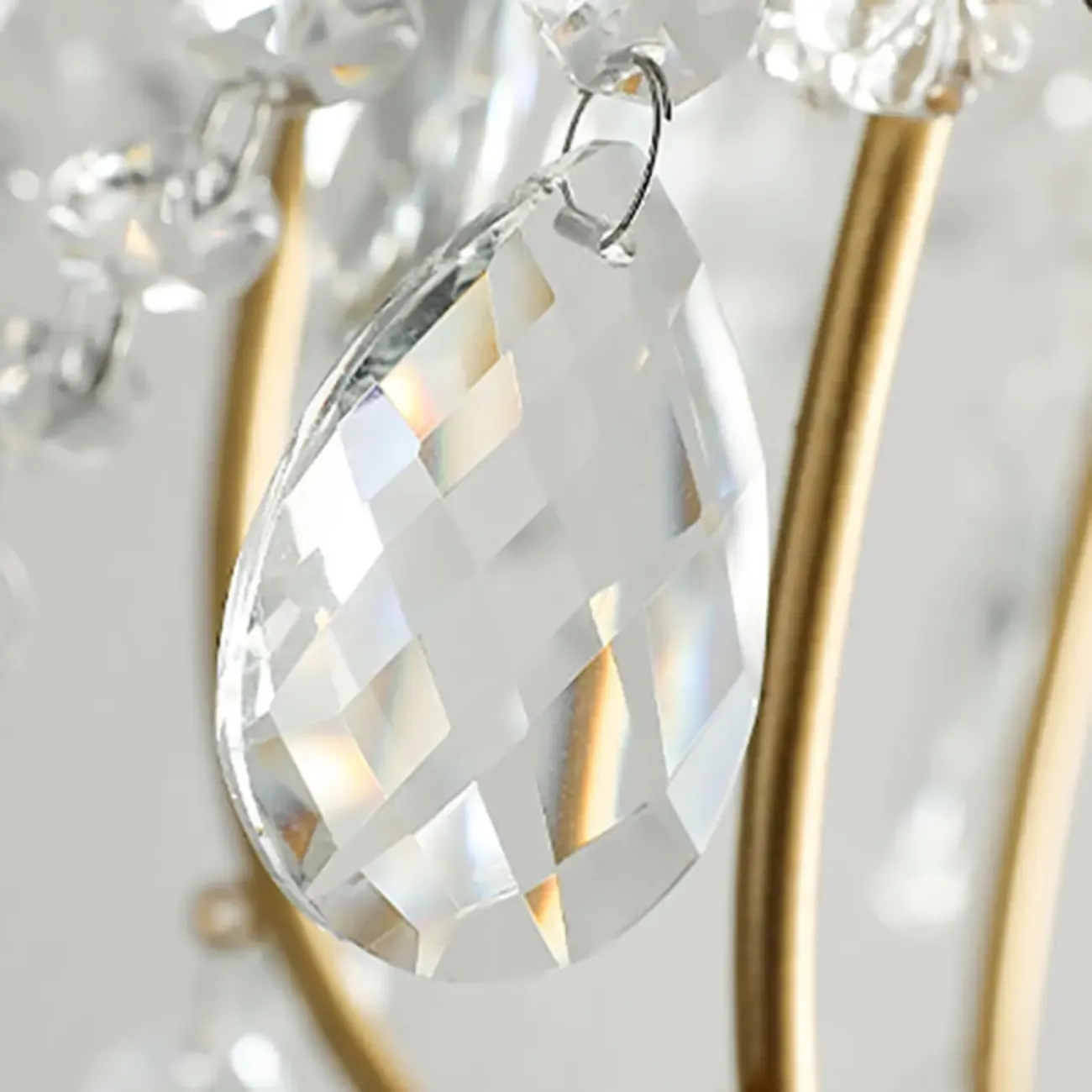 Elegant Gold Crystal Mini Kitchen Pendant Light Adjustable Chain Image - 8