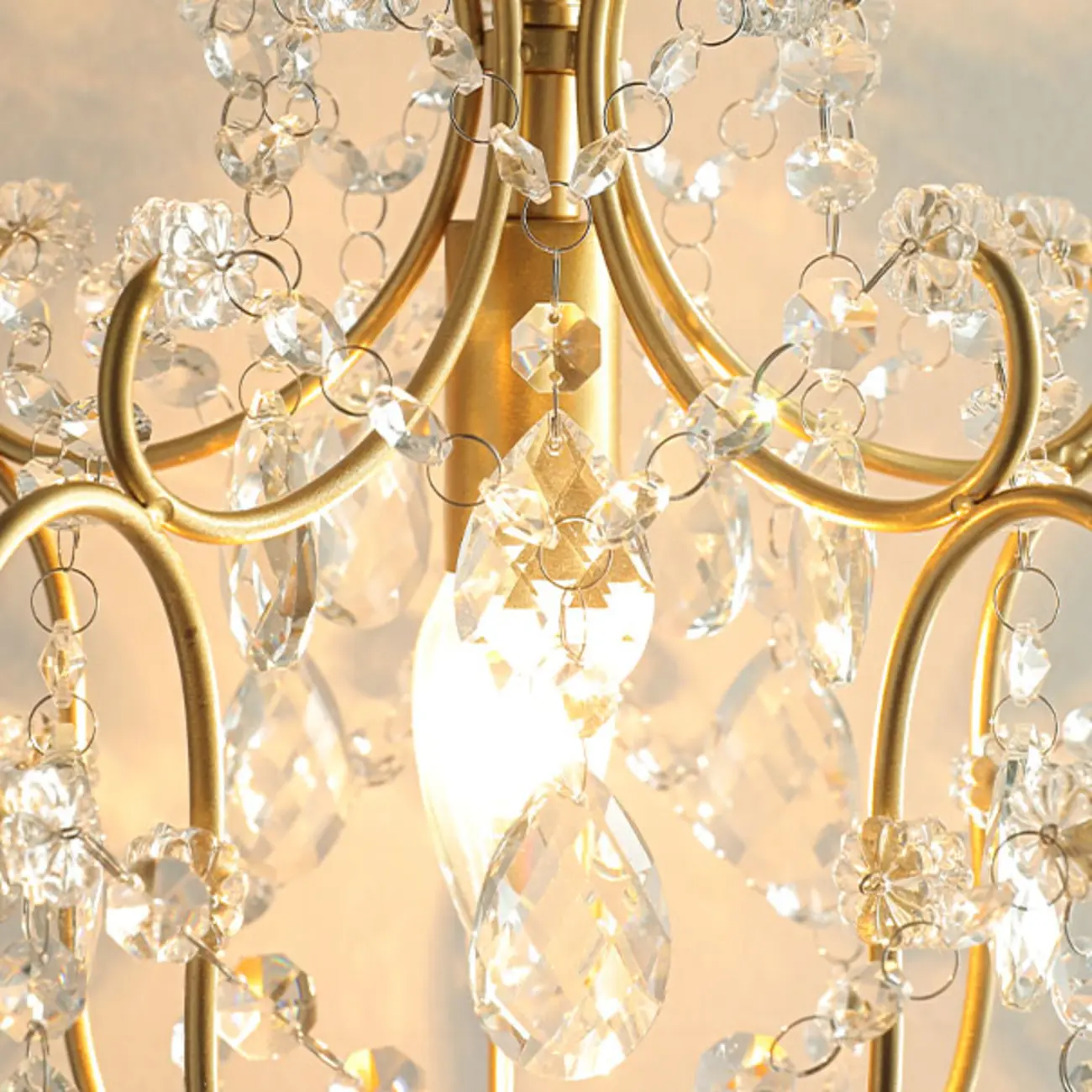 Elegant Gold Crystal Mini Kitchen Pendant Light Adjustable Chain Image - 10 | homeyfad