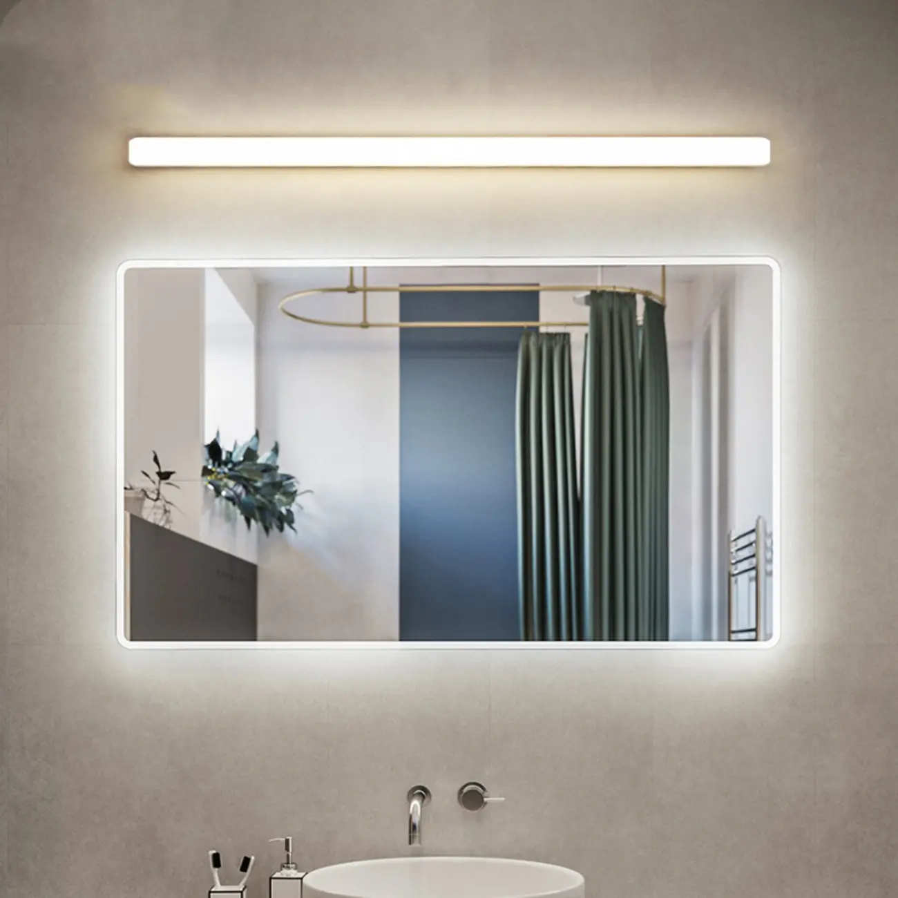 Glam Tube LED Vanity Light with Plastic Shade for Bathroom Image - 1 | homeyfad
