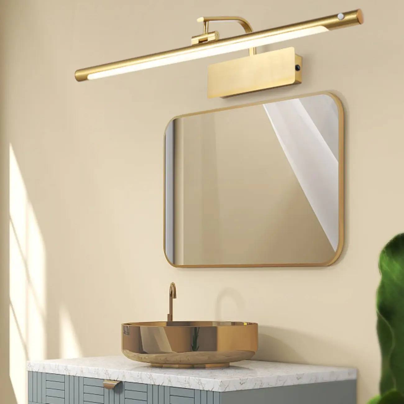 Stylish Metal Linear Natural Light LED Bathroom Vanity Light Image - 1 | homeyfad