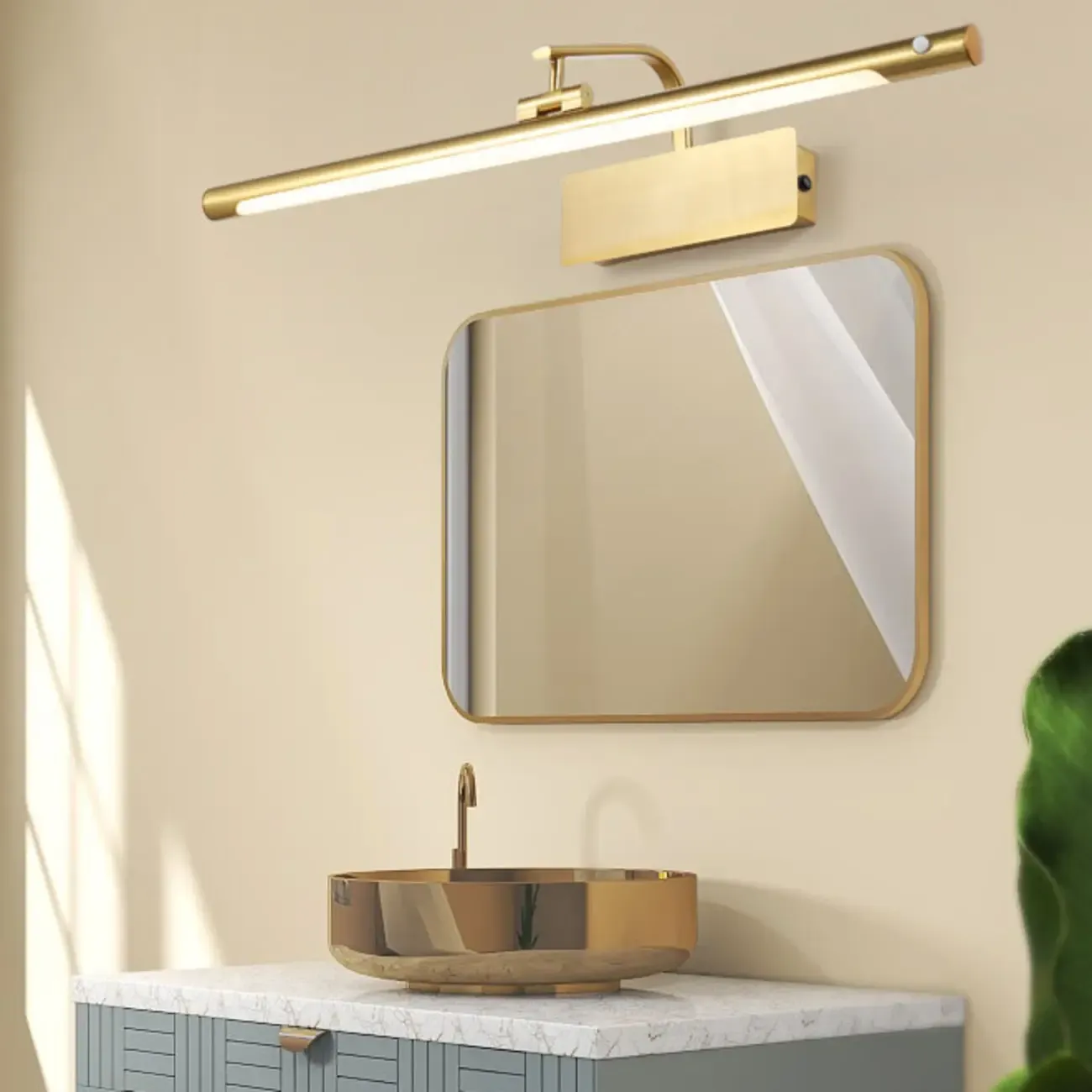 Stylish Metal Linear Natural Light LED Bathroom Vanity Light Image - 1