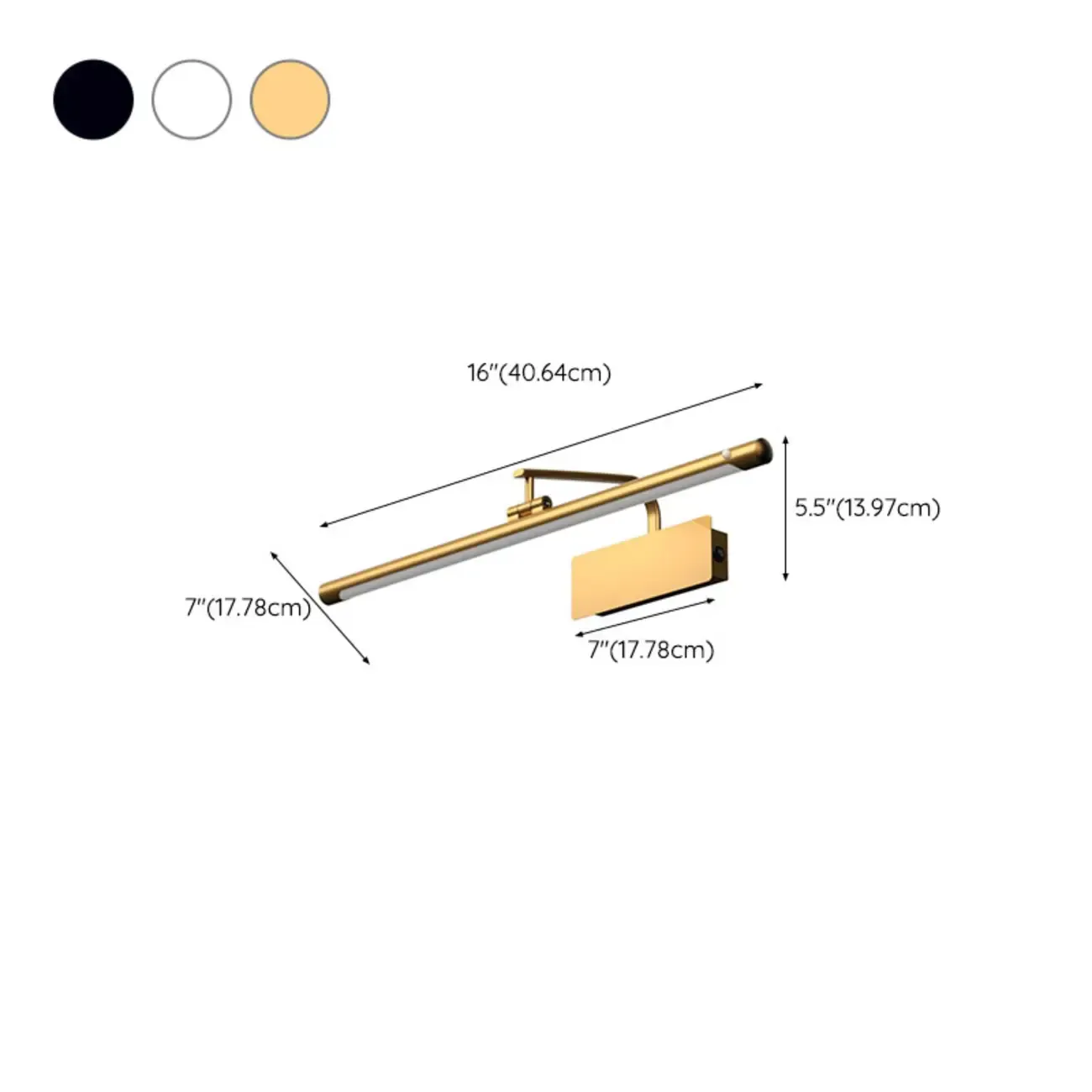 Stylish Metal Linear Natural Light LED Bathroom Vanity Light #size