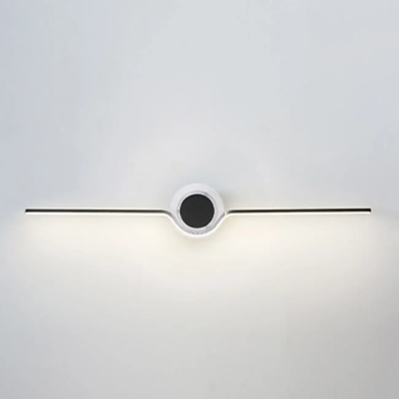 Contemporary Black 2-Light Linear Metal Vanity Light Image - 2
