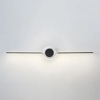 Contemporary Black 2-Light Linear Metal Vanity Light Image - 2