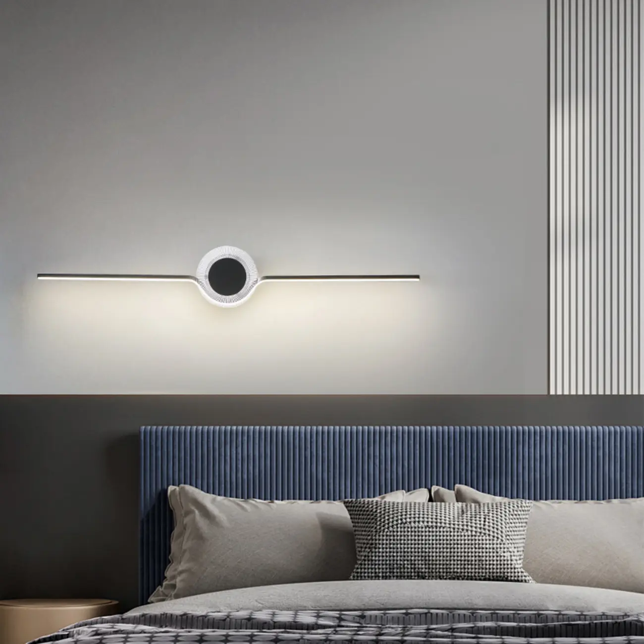 Contemporary Black 2-Light Linear Metal Vanity Light Image - 6 | homeyfad