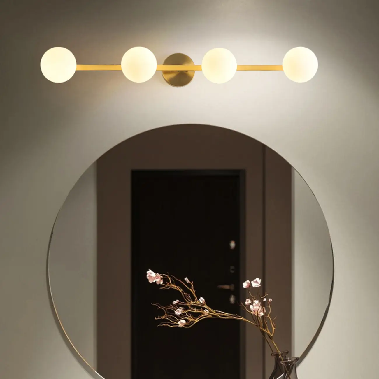Modern Gold Glass Globe Vanity Light for Bathroom | homeyfad