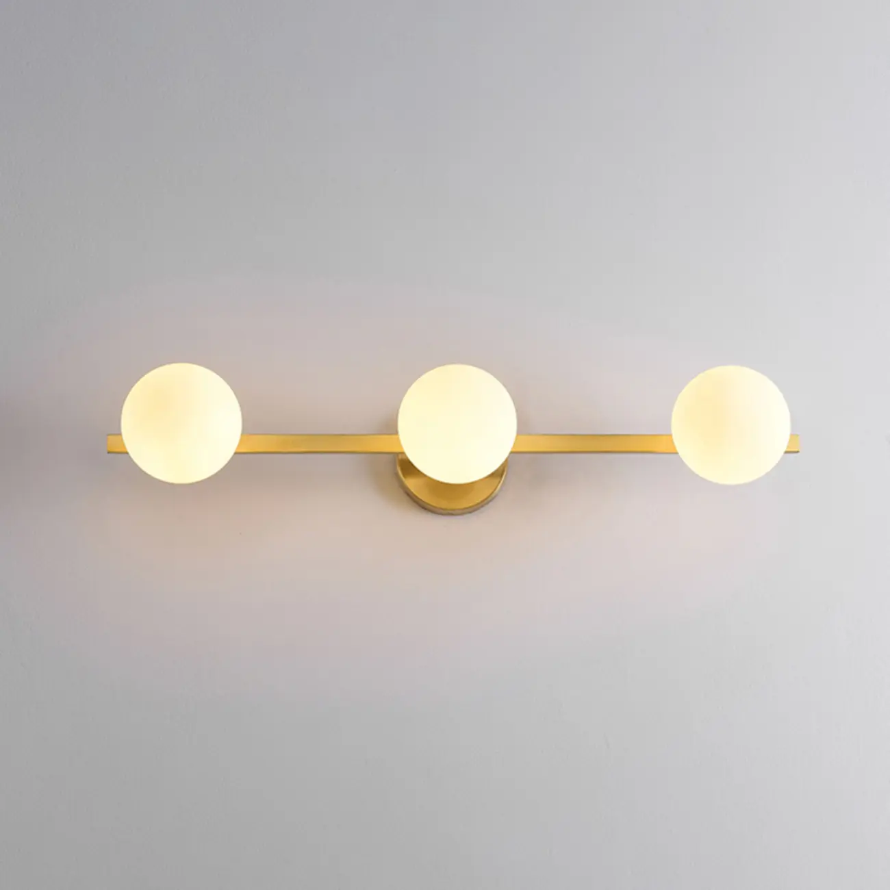 Modern Gold Glass Globe Vanity Light for Bathroom | homeyfad
