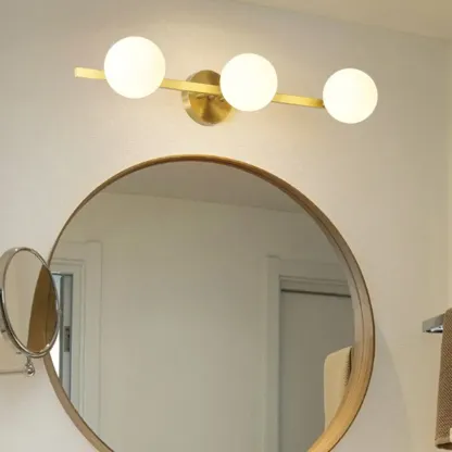 Modern Gold Glass Globe Vanity Light for Bathroom