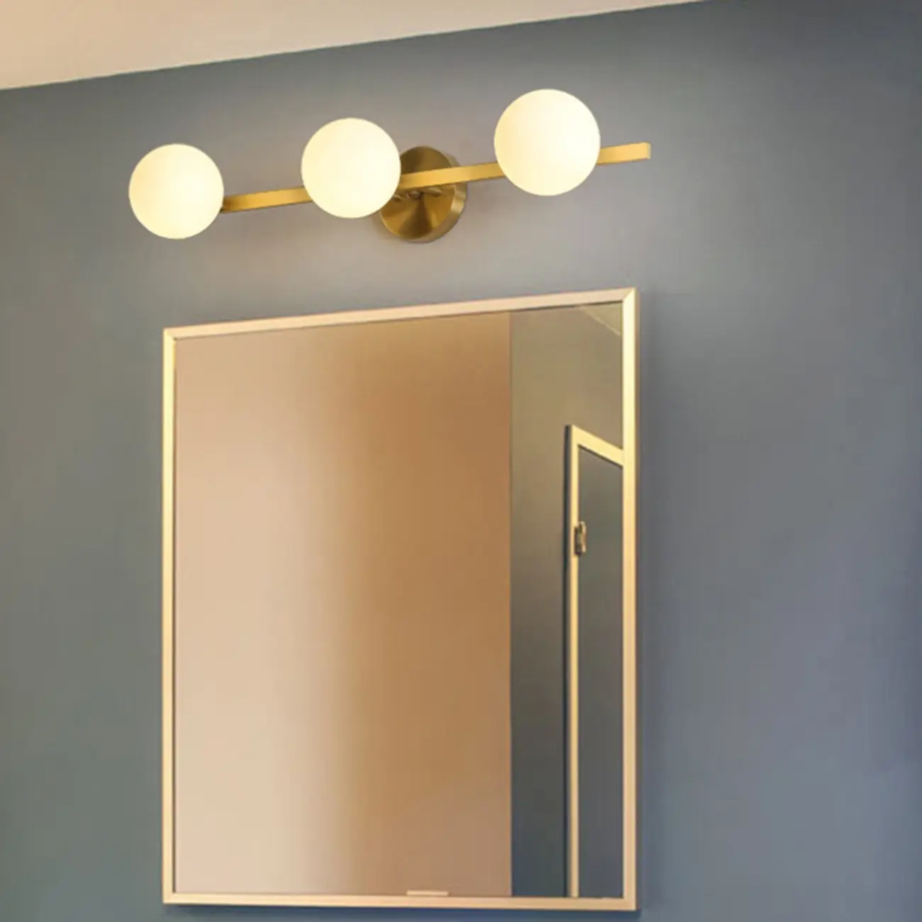 Modern Gold Glass Globe Vanity Light for Bathroom | homeyfad