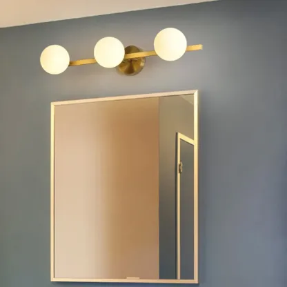 Modern Gold Glass Globe Vanity Light for Bathroom