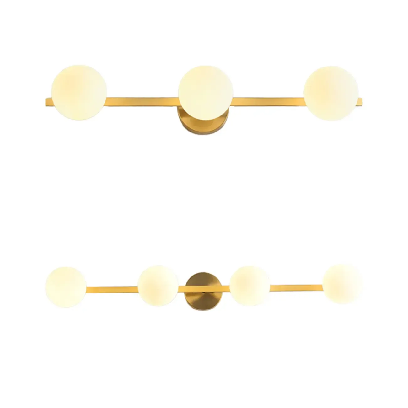 Modern Gold Glass Globe Vanity Light for Bathroom