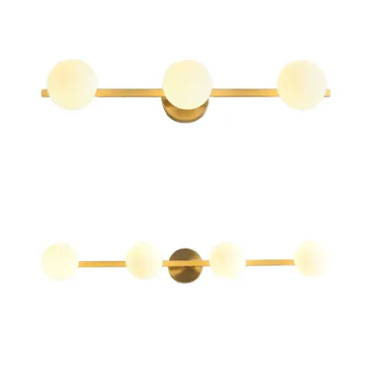 Modern Gold Glass Globe Vanity Light for Bathroom