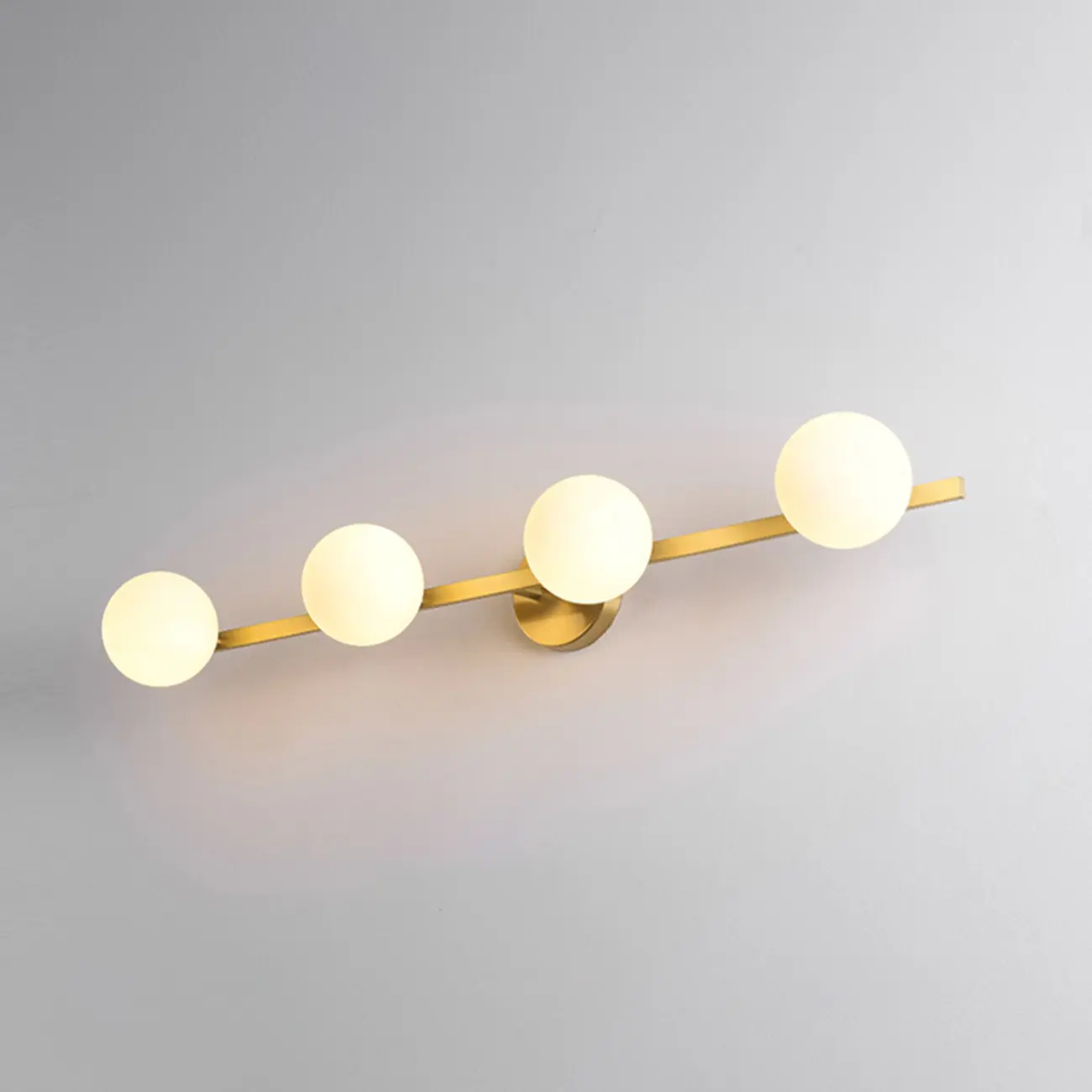 Modern Gold Glass Globe Vanity Light for Bathroom | homeyfad