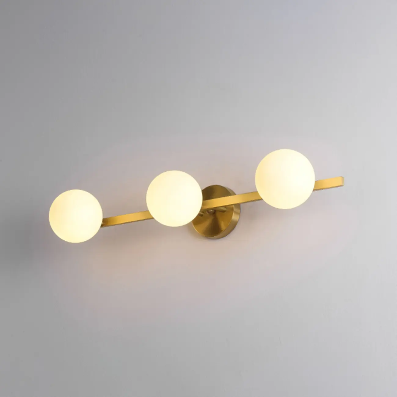 Modern Gold Glass Globe Vanity Light for Bathroom | homeyfad
