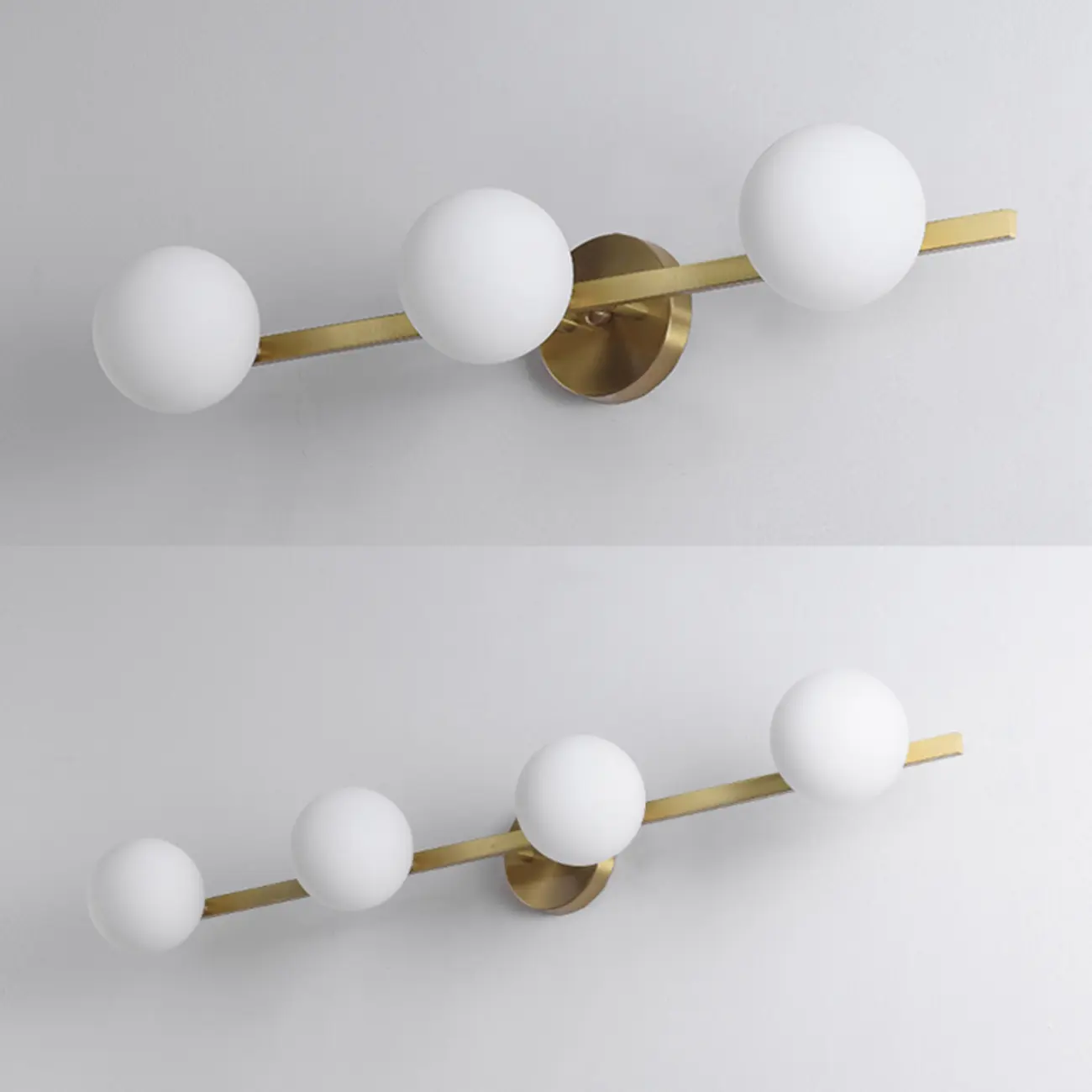 Modern Gold Glass Globe Vanity Light for Bathroom | homeyfad