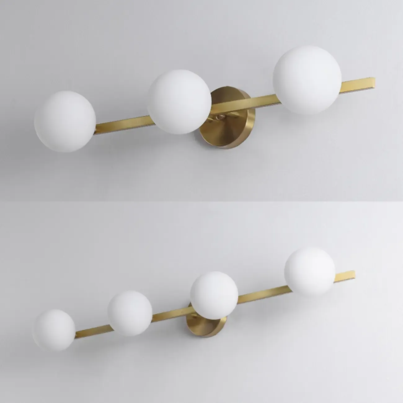 Modern Gold Glass Globe Vanity Light for Bathroom