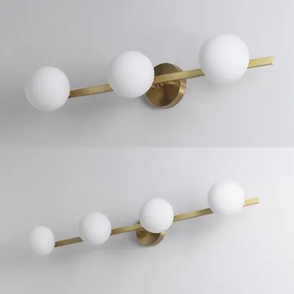 Modern Gold Glass Globe Vanity Light for Bathroom