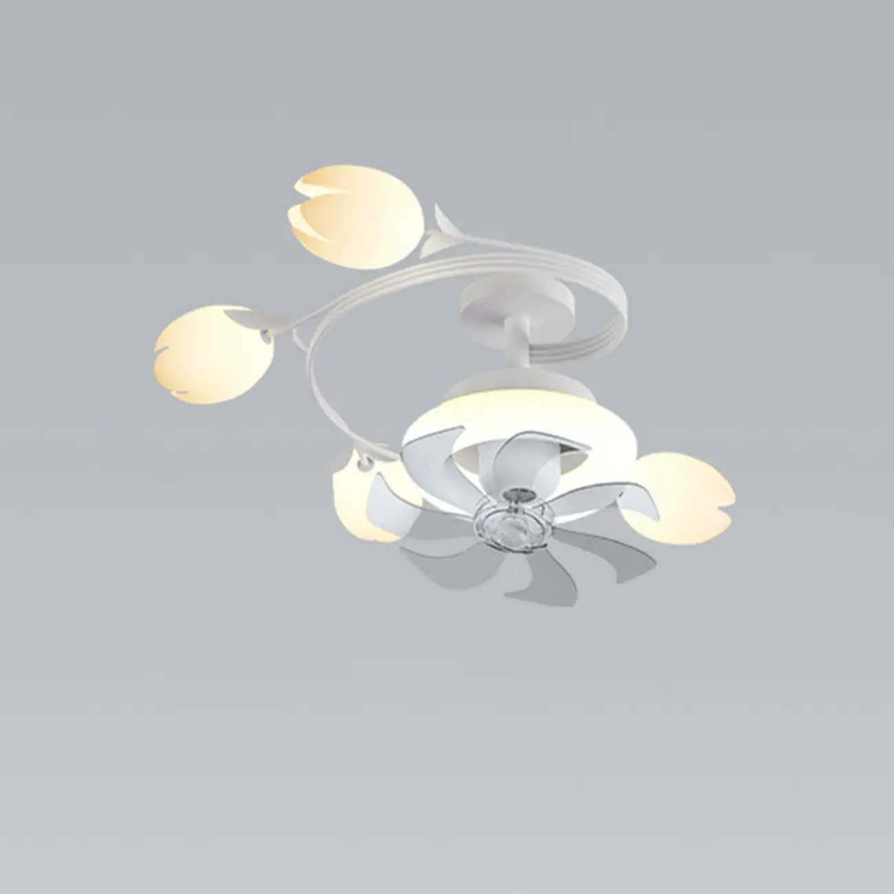 Modern White Ceiling Fan with Lights for Living Room Image - 5