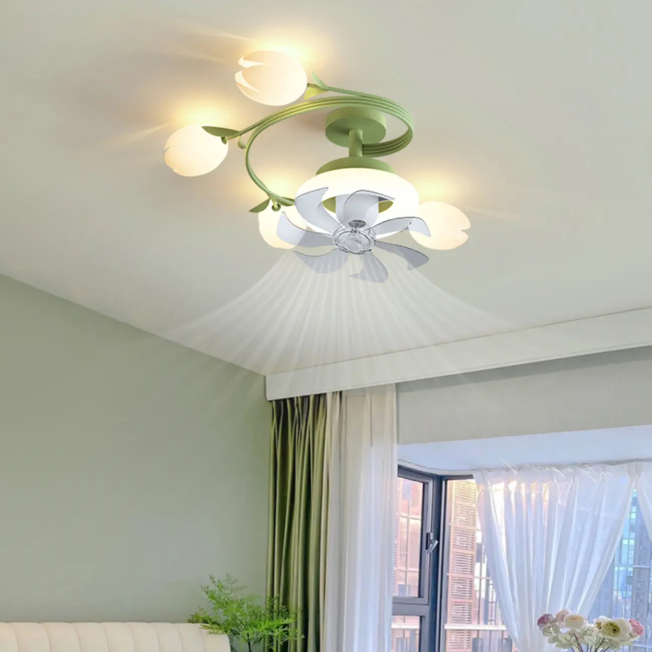 Modern White Ceiling Fan with Lights for Living Room Image - 9 | homeyfad