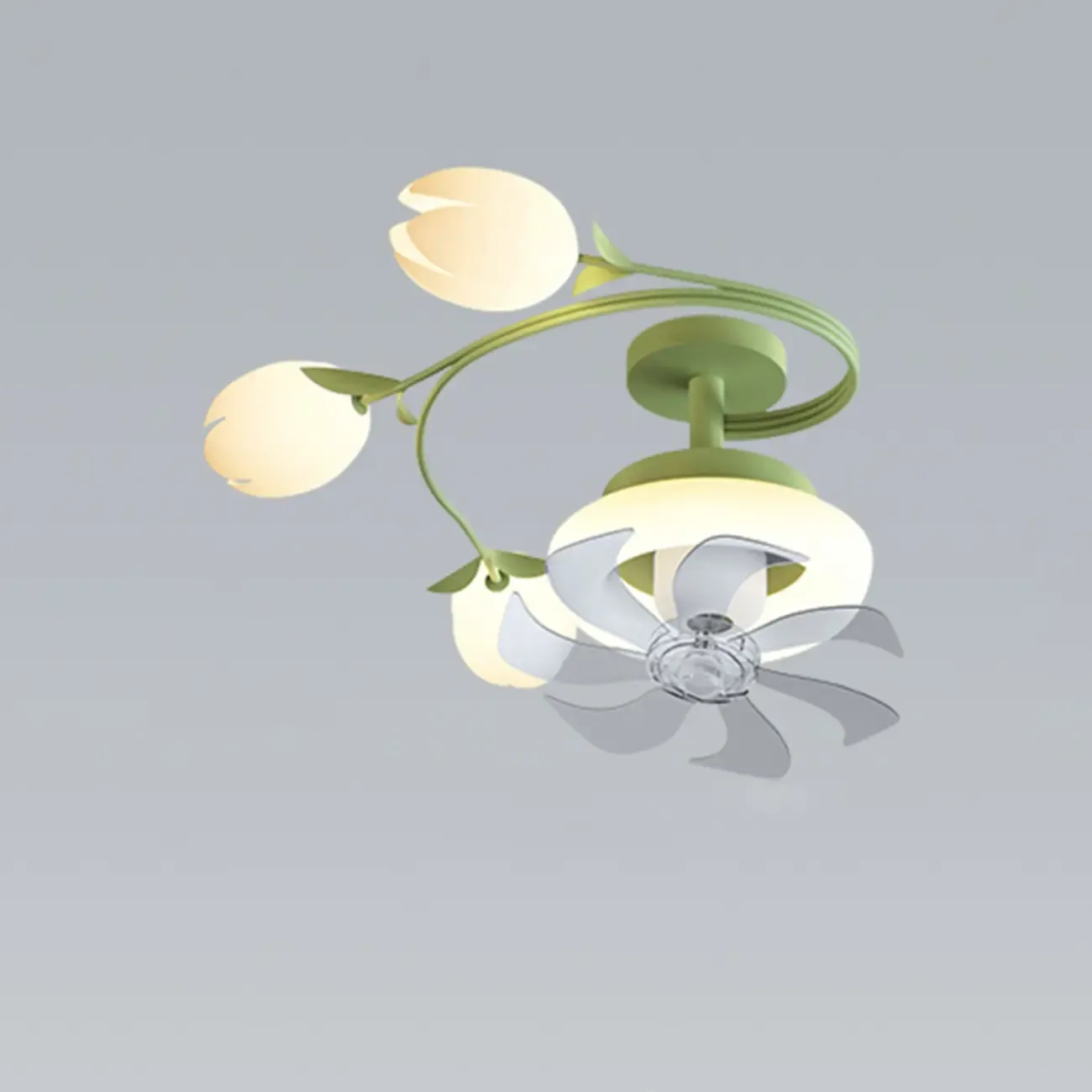 Modern White Ceiling Fan with Lights for Living Room Image - 10