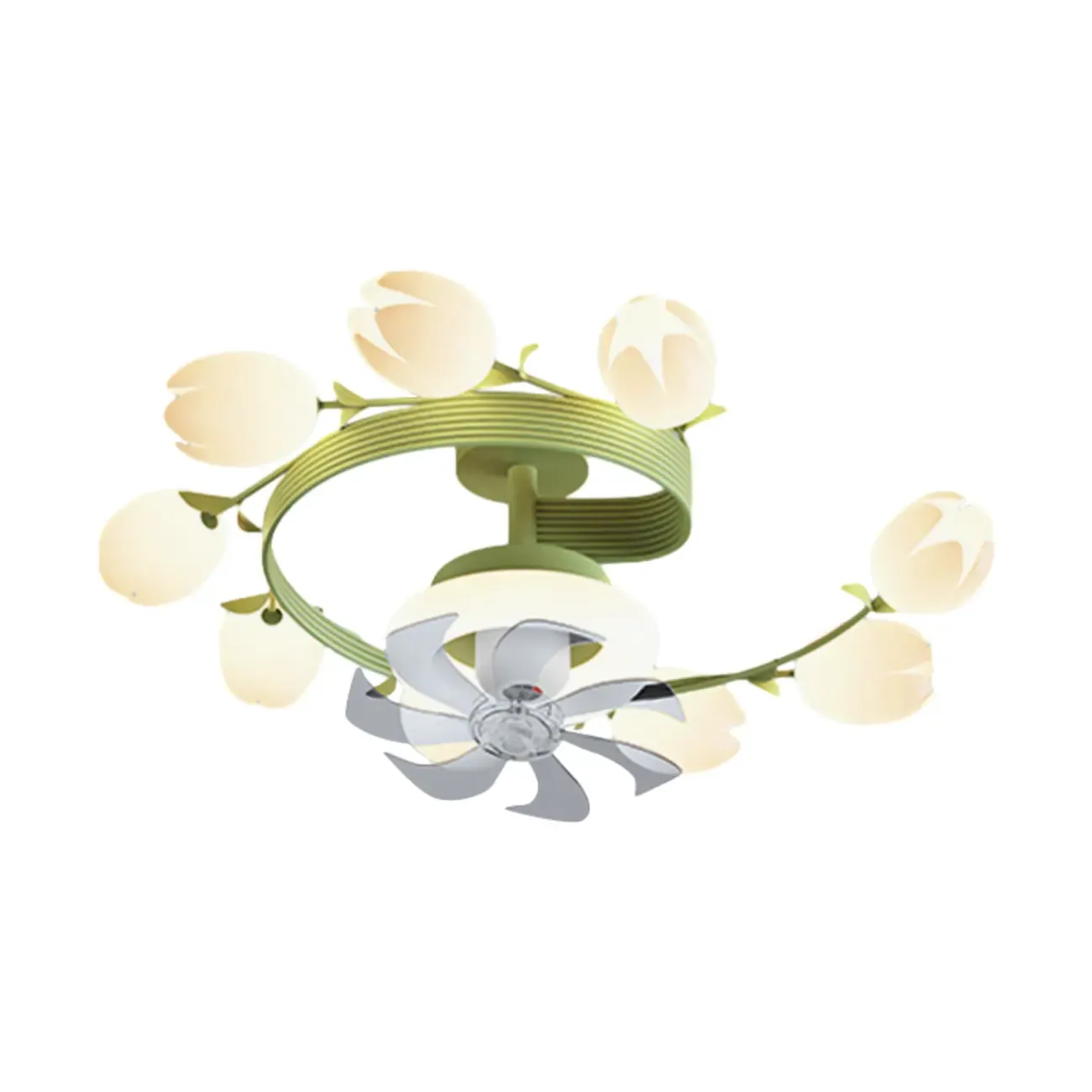 Modern White Ceiling Fan with Lights for Living Room Image - 11