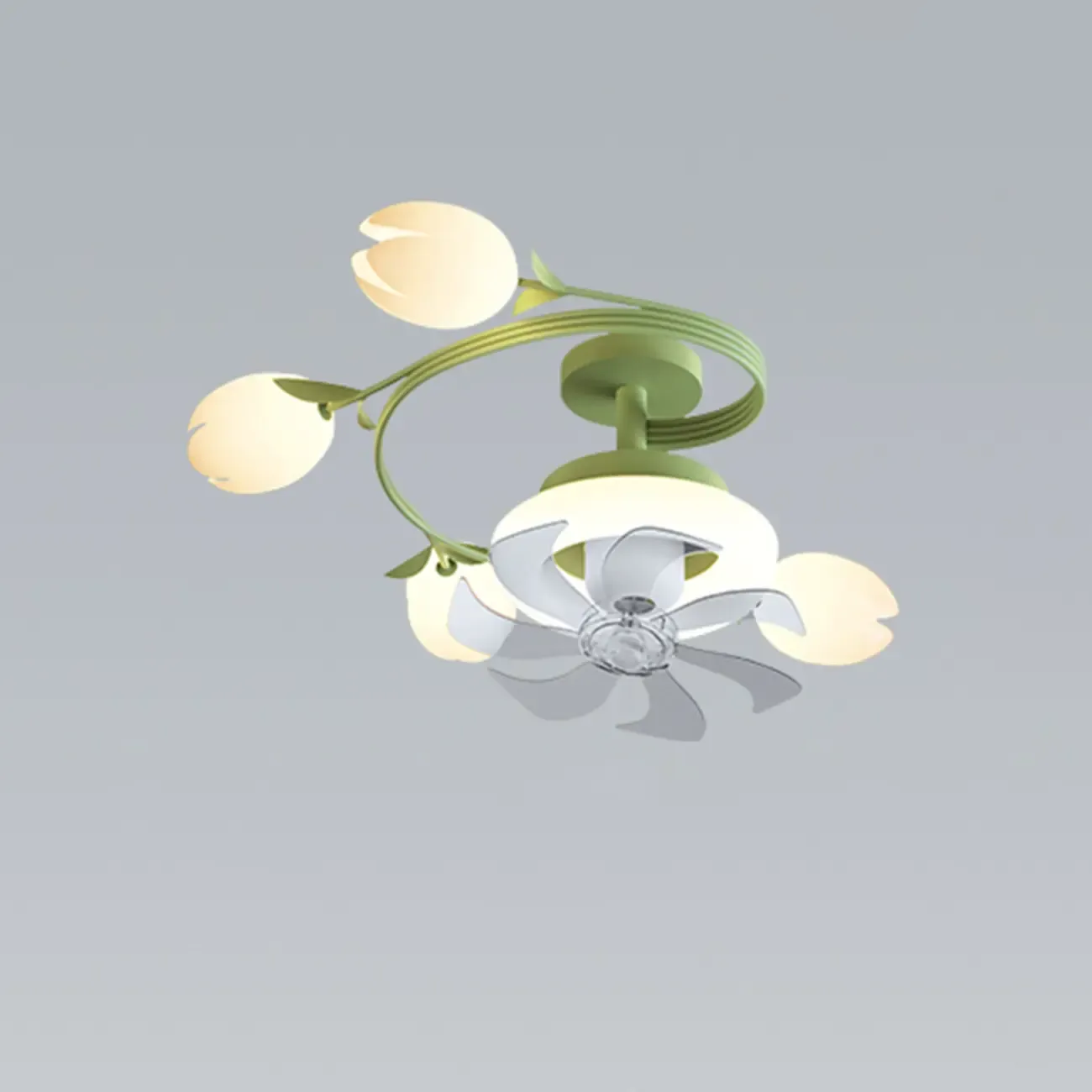 Modern White Ceiling Fan with Lights for Living Room Image - 12