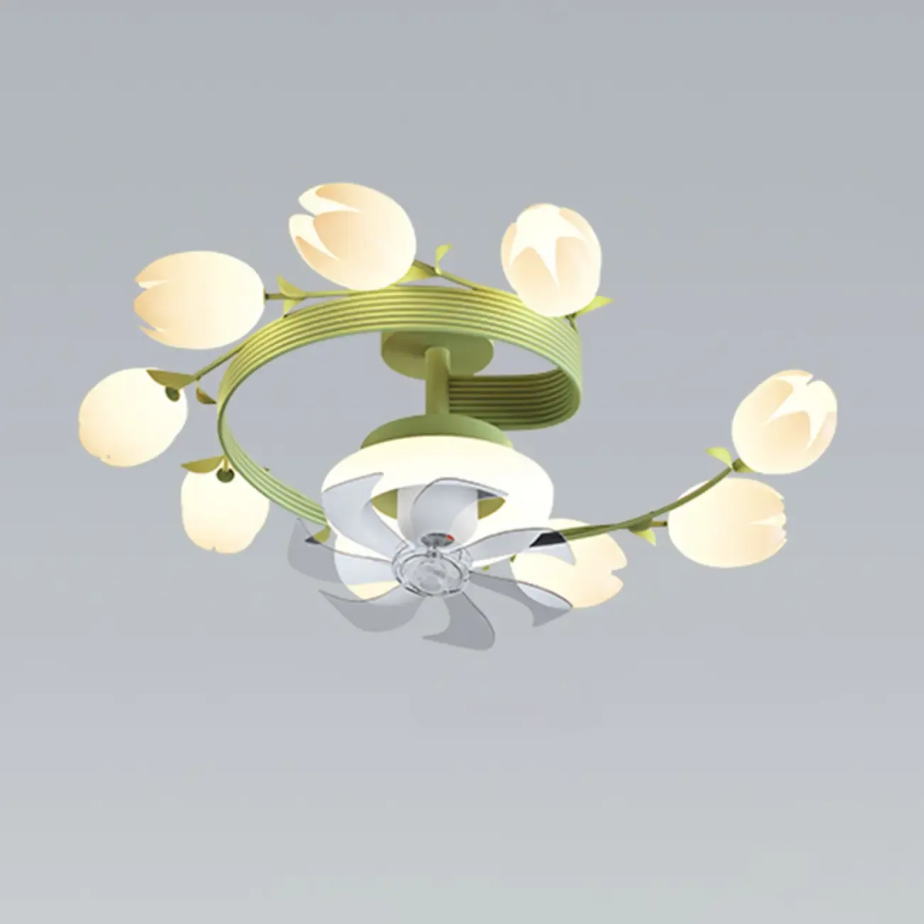 Modern White Ceiling Fan with Lights for Living Room Image - 14