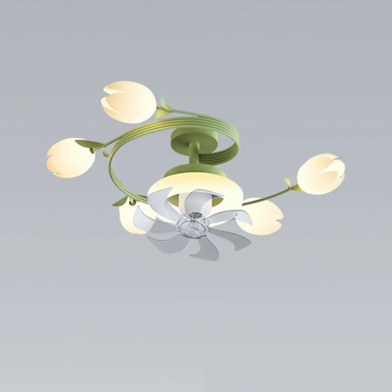 Modern White Ceiling Fan with Lights for Living Room Image - 16