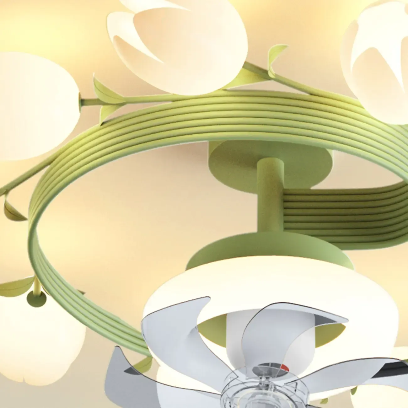 Modern White Ceiling Fan with Lights for Living Room Image - 17