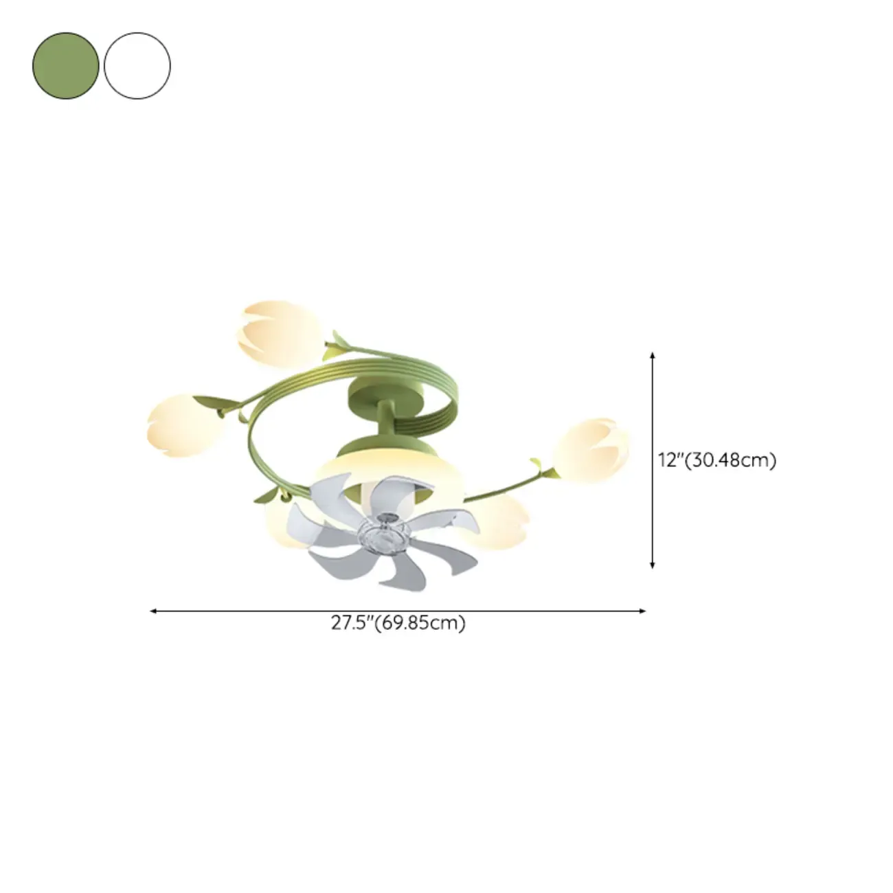 Modern White Ceiling Fan with Lights for Living Room Image - 22