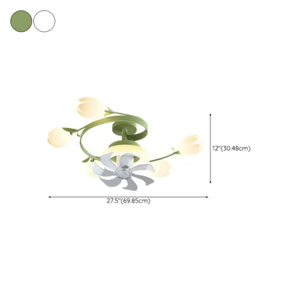 Modern White Ceiling Fan with Lights for Living Room Image - 22