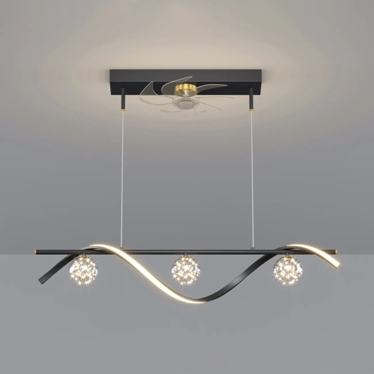 Art Deco Indoor Ceiling Fan with Light Remote Control for Dining Room | homeyfad