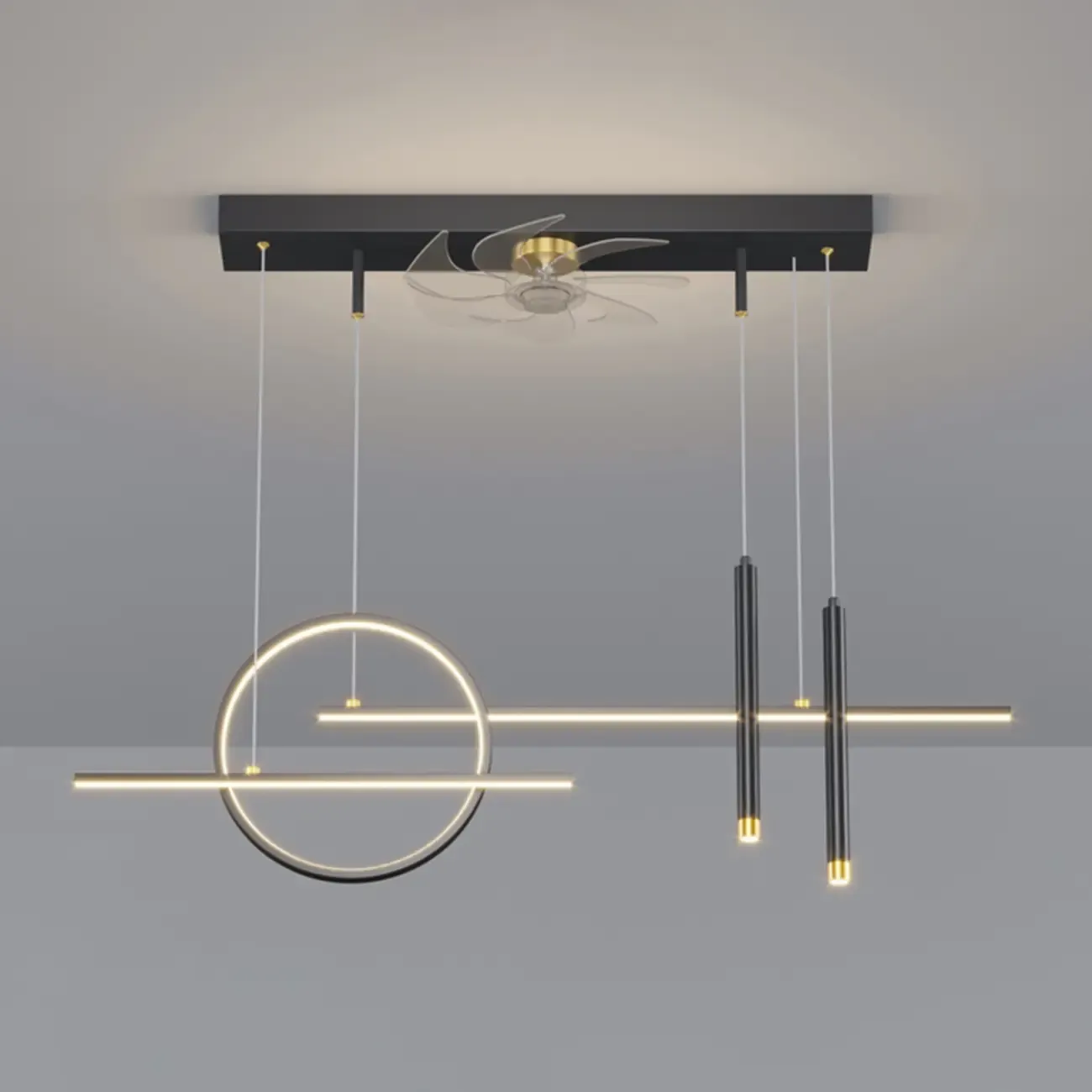 Art Deco Indoor Ceiling Fan with Light Remote Control for Dining Room - HomeyFad