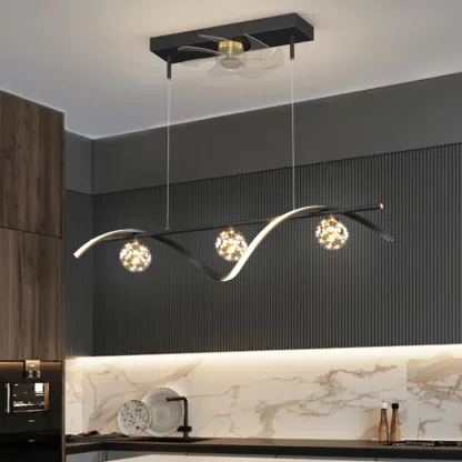 Art Deco Indoor Ceiling Fan with Light Remote Control for Dining Room