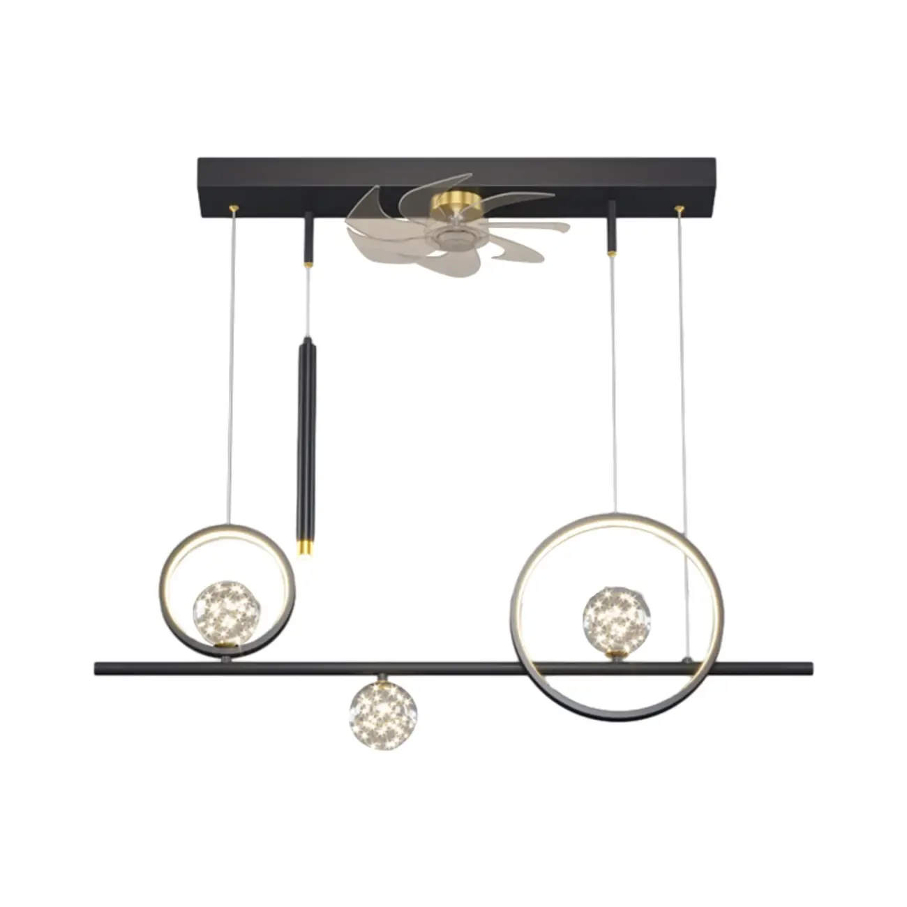 Art Deco Indoor Ceiling Fan with Light Remote Control for Dining Room