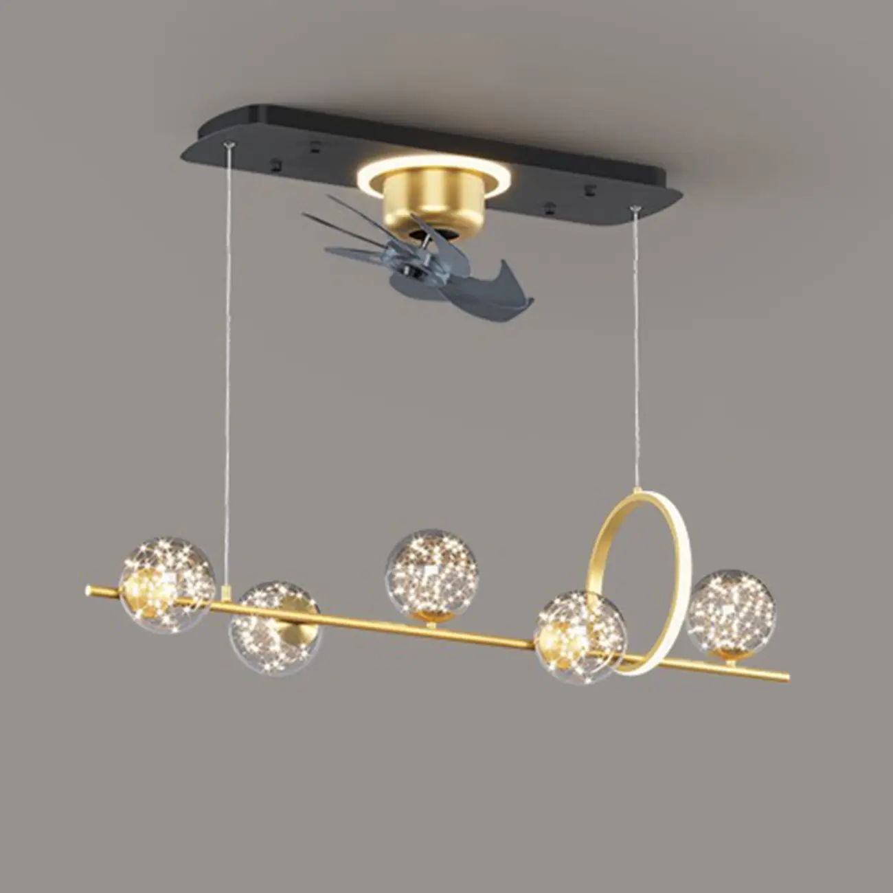 Art Deco Indoor Ceiling Fan with Light Remote Control for Dining Room | homeyfad