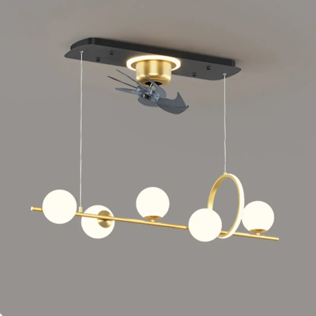 Art Deco Indoor Ceiling Fan with Light Remote Control for Dining Room