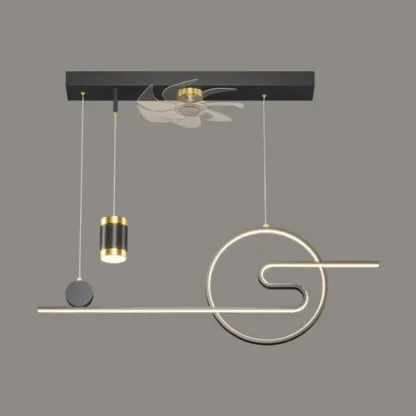 Art Deco Indoor Ceiling Fan with Light Remote Control for Dining Room