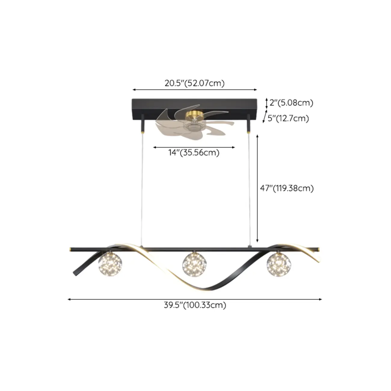Art Deco Indoor Ceiling Fan with Light Remote Control for Dining Room | homeyfad