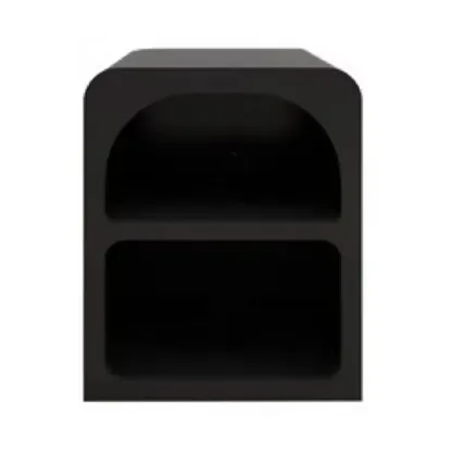 Modern Manufactured Wood Arc Shelf Drawer Nightstand Image - 6