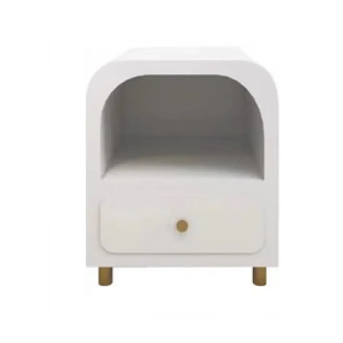 Modern Manufactured Wood Arc Shelf Drawer Nightstand Image - 7 | homeyfad