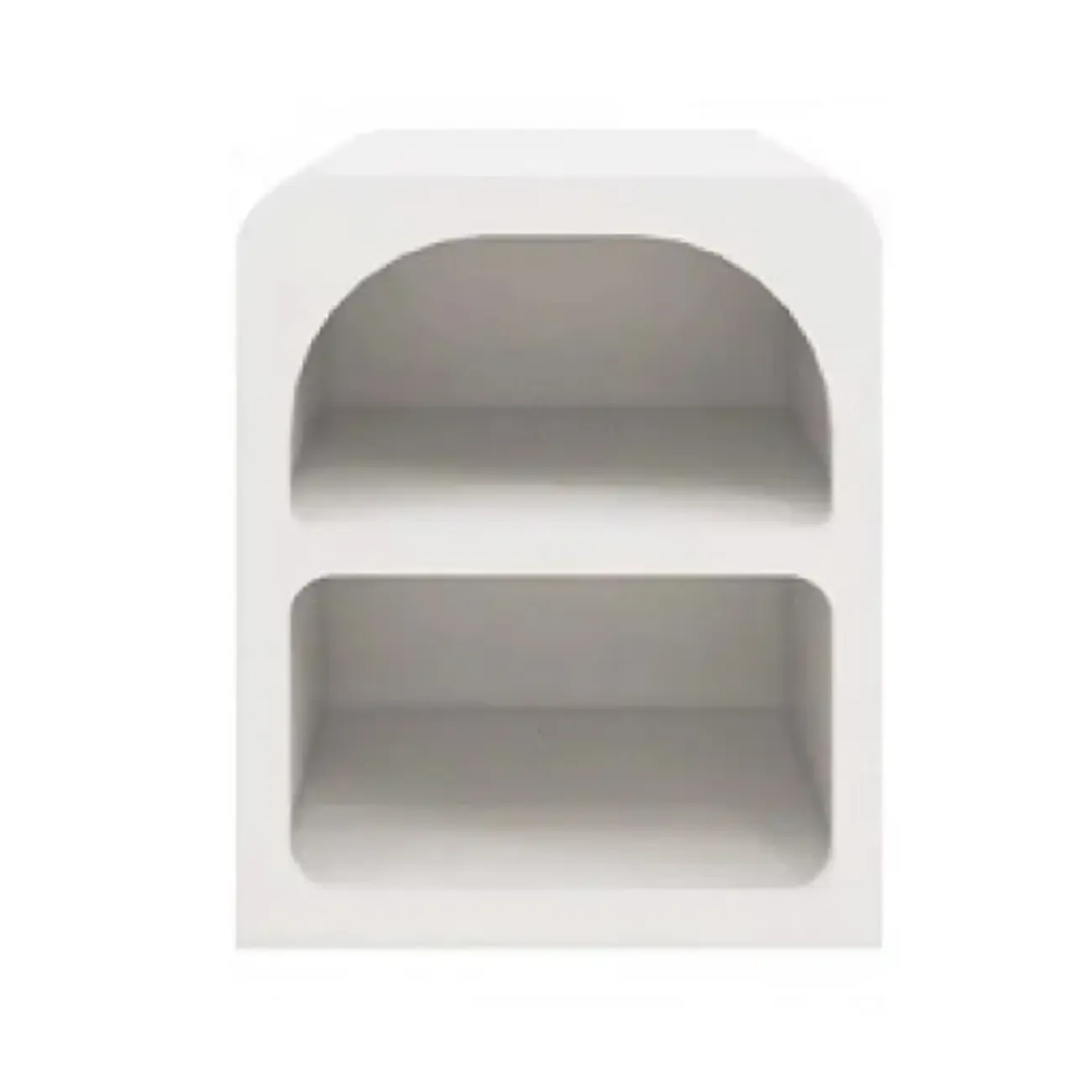 Modern Manufactured Wood Arc Shelf Drawer Nightstand Image - 8