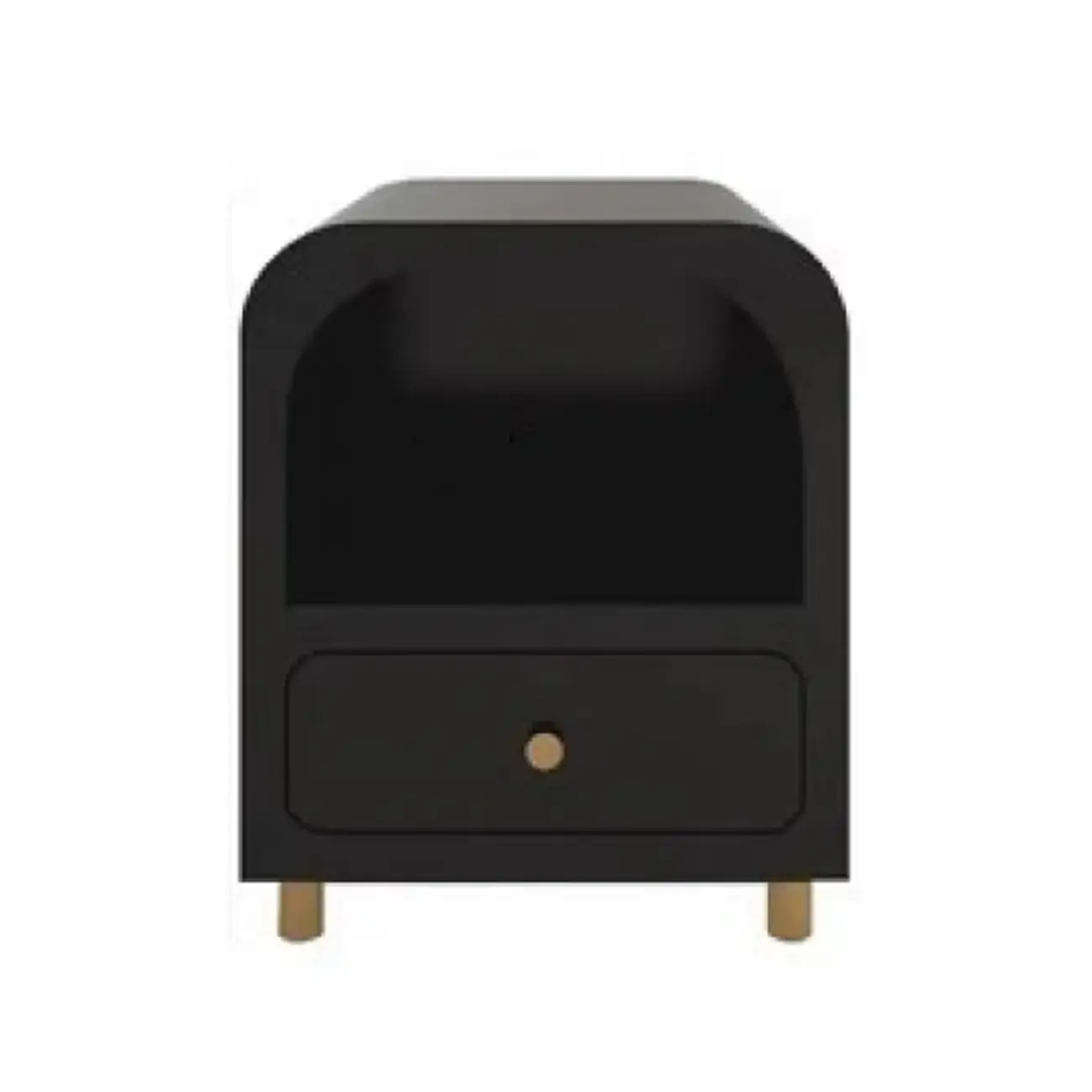 Modern Manufactured Wood Arc Shelf Drawer Nightstand Image - 9 | homeyfad