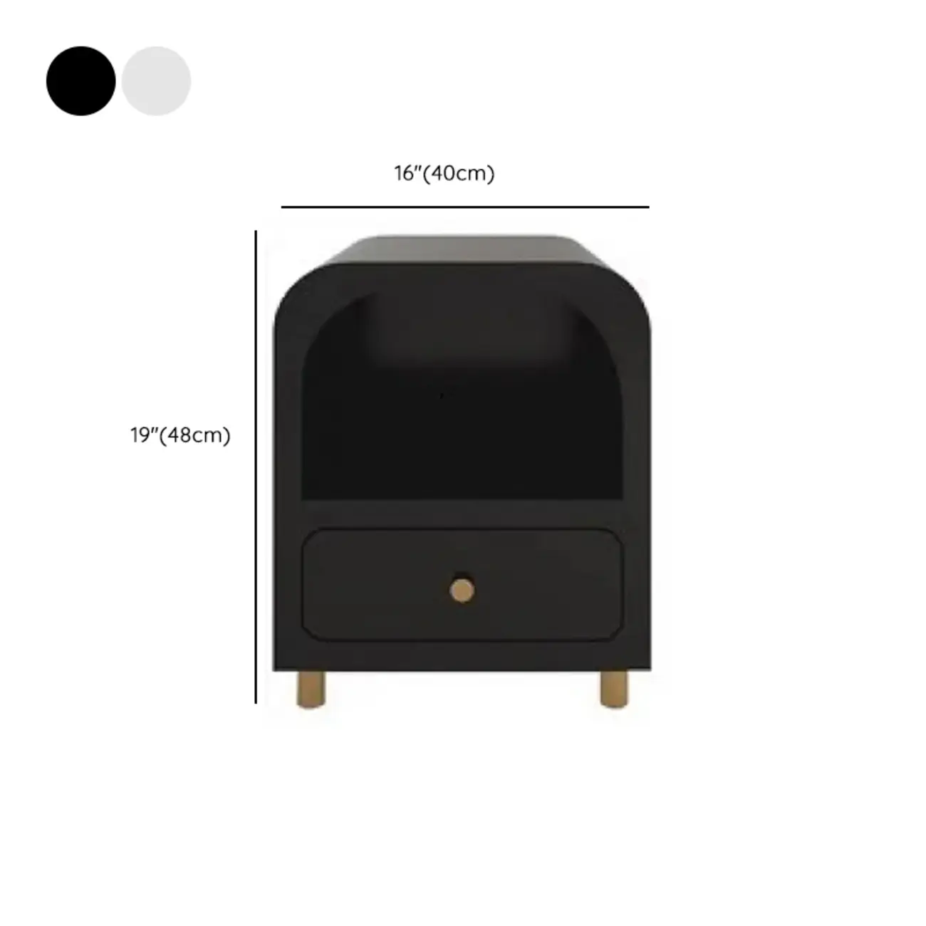 Modern Manufactured Wood Arc Shelf Drawer Nightstand Image - 13 | homeyfad