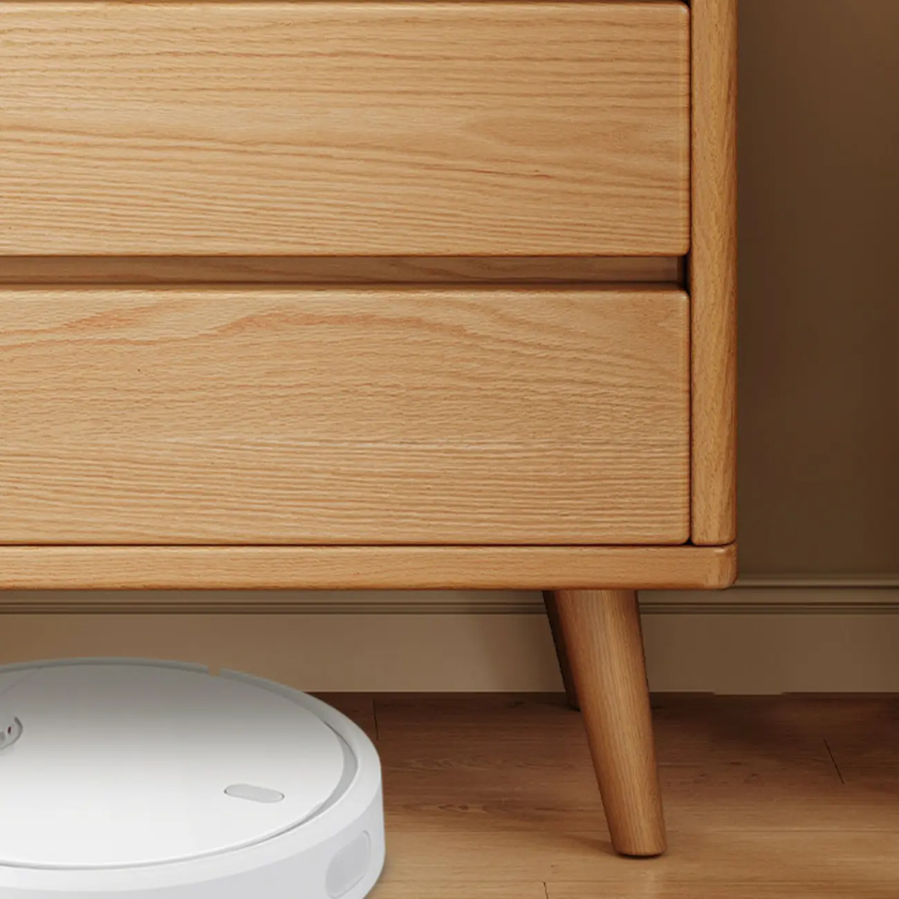 Modern Minimalist Solid Wood 3-Drawer Nightstand Image - 9 | homeyfad