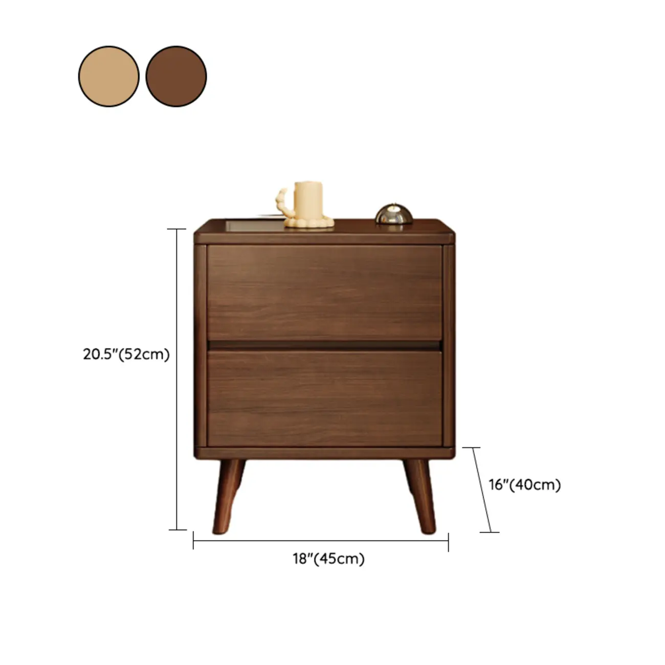 Modern Minimalist Solid Wood 3-Drawer Nightstand Image - 20 | homeyfad